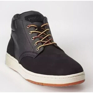 Polo Ralph Lauren Shrunken Sneaker Boots Men's Black Nubuck Ankle Size 10.5